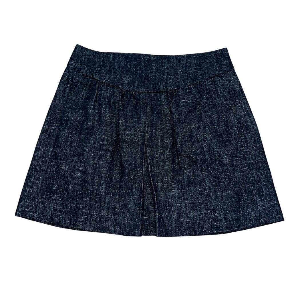 Mango Suit Women’s Dark Blue Jean Like Lined Pockets A-Line Mini Skirt Size 6‎